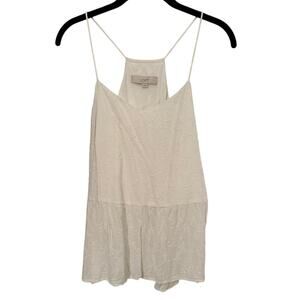 Ann Taylor Loft White Embroidered Peplum Thank - Size M